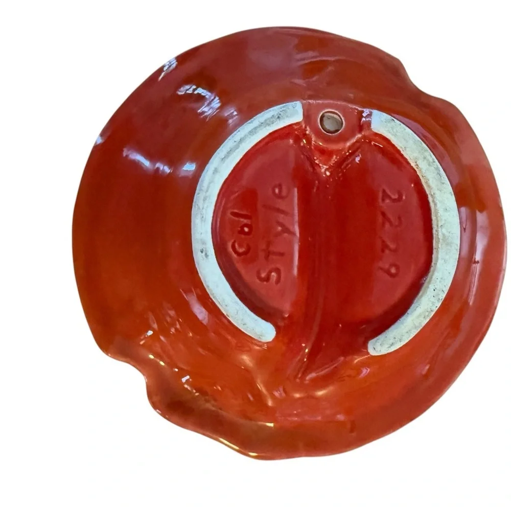 Mid Century Vintage Burnt Orange California Pottery Divided Serving Dish 2229